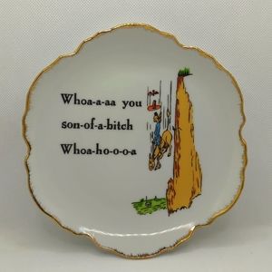 Whoa-a-aa!! Humor Wall Hanging Decorative Plate Vintage Korean